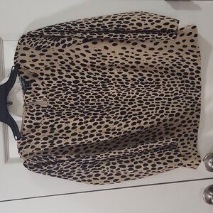 J. CREW women's quarter length sleeves cheetah print top
